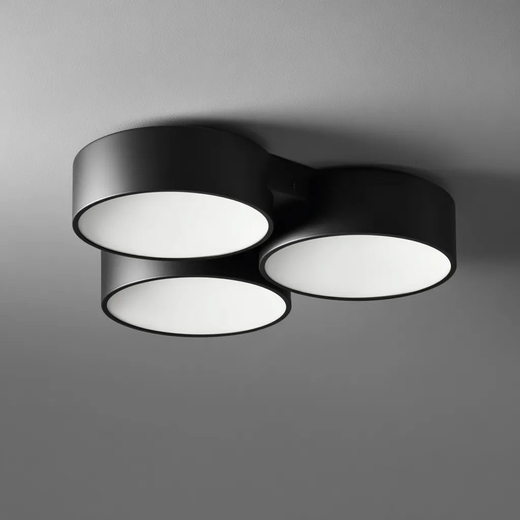 Lampada da soffitto metallo-acrilico 48x48x12 cm - nero-bianco - design moderno-Padovae