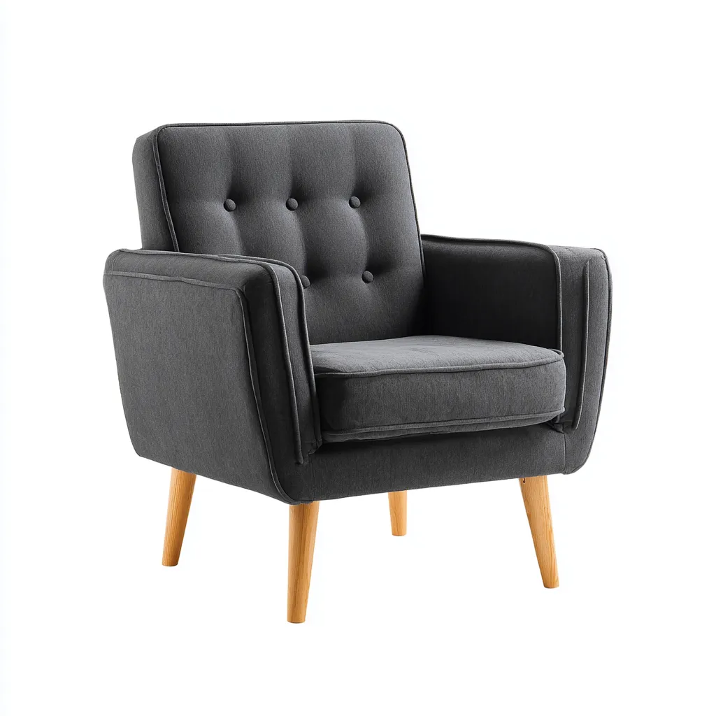 Poltrona - tessuto - 82x85x90 cm - grigio scuro - design moderno imbottito - adatta al soggiorno-Padovae