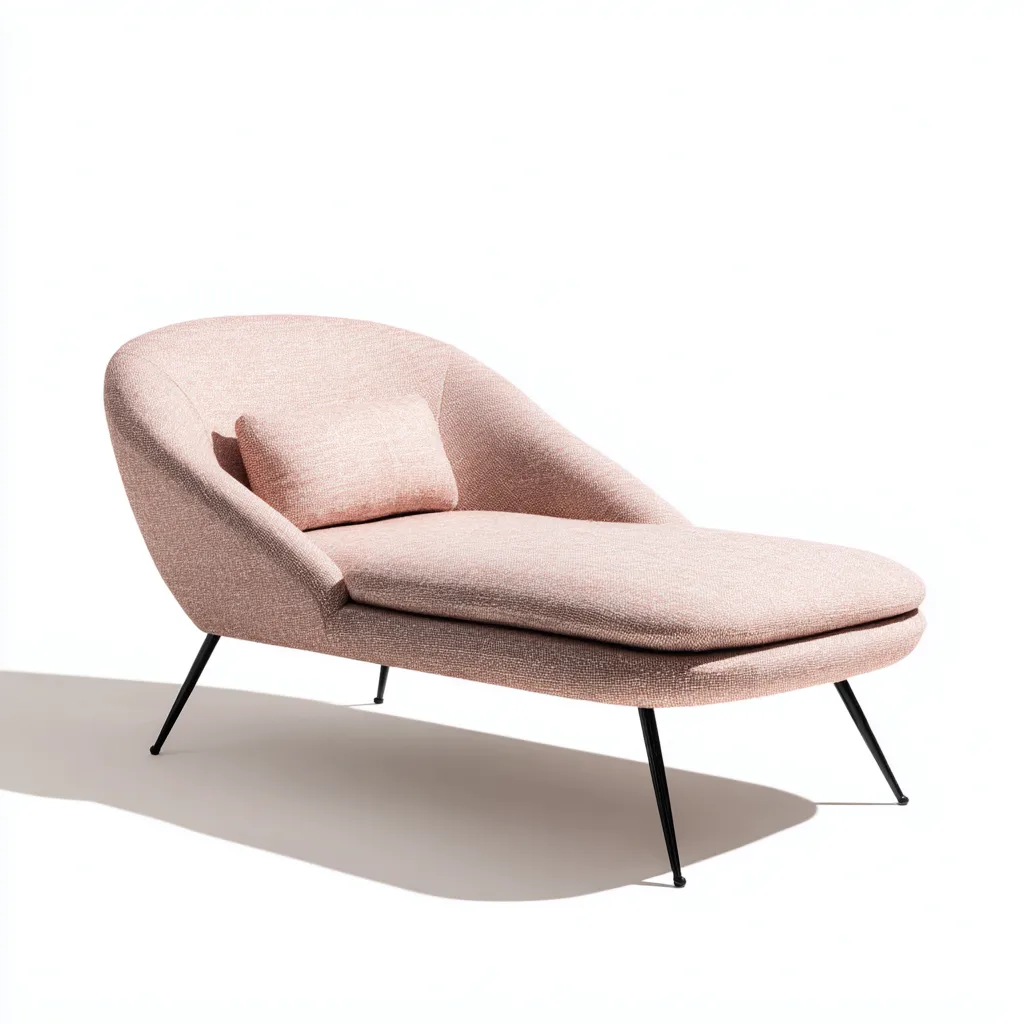 Chaise longue tessuto 168x63 cm - rosa - stile moderno-Padovae