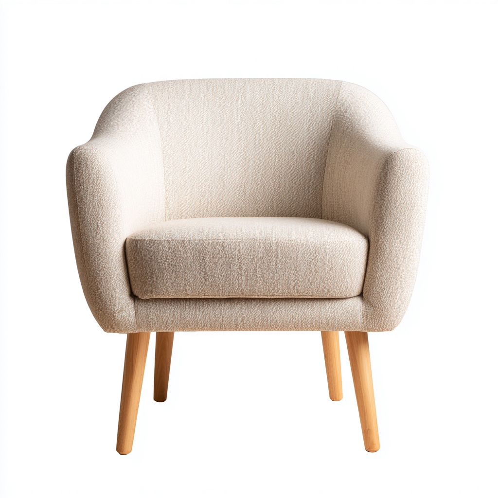 Poltrona imbottita in tessuto 71x69x79 cm beige - design moderno - per soggiorno-Padovae