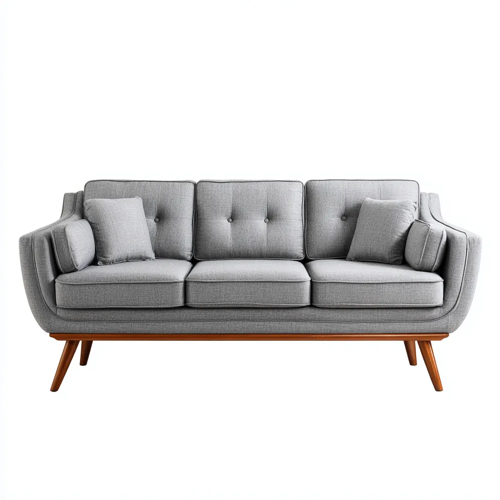 Divano lineare - rivestimento in tessuto 215x90x85 cm - grigio - stile nordico per soggiorno-Padovae