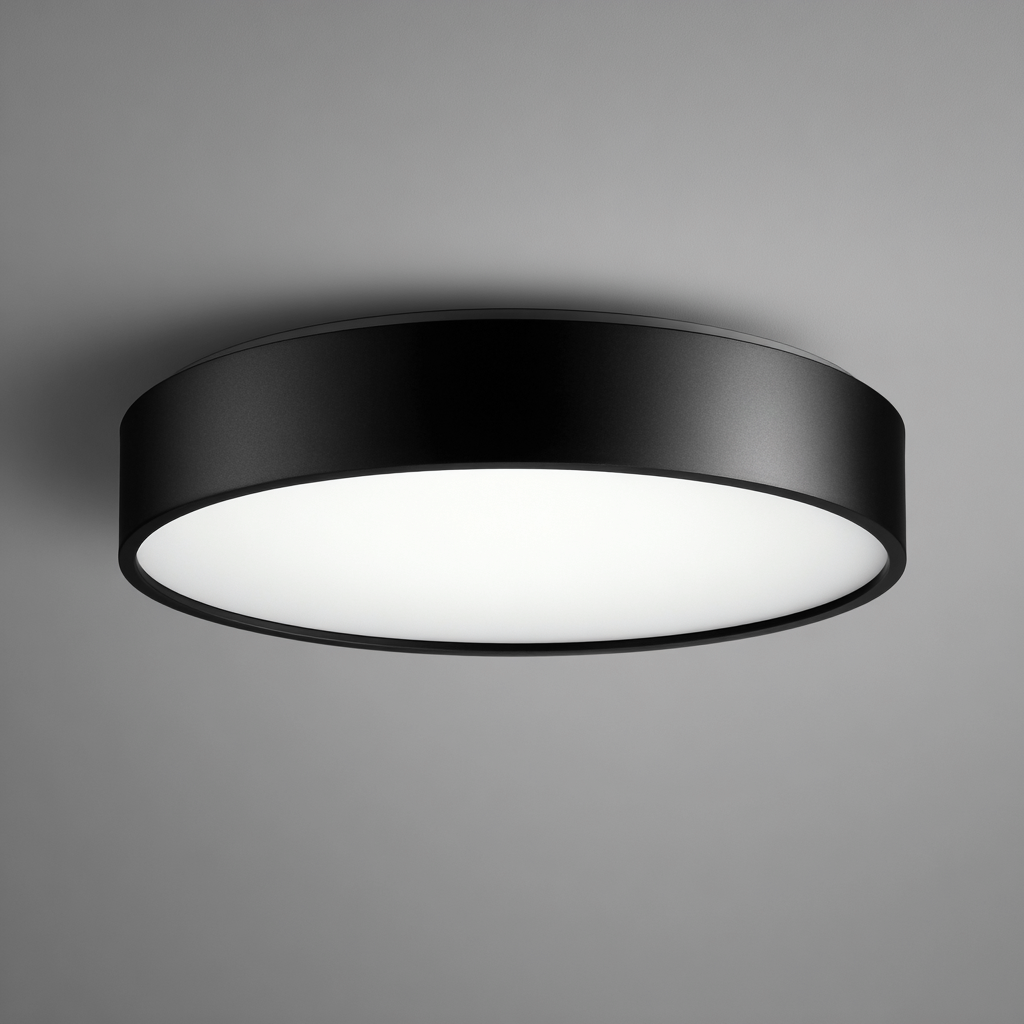 Lampada da soffitto metallo-vetro 40x40x10 cm - nero-bianco - design moderno-Padovae