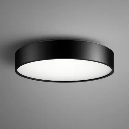 Lampada da soffitto metallo-vetro 40x40x10 cm - nero-bianco - design moderno-Padovae