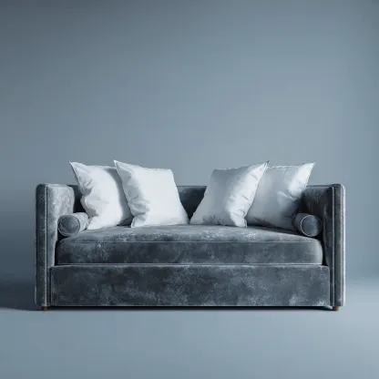 Divano letto in velluto 200x95x85 cm - grigio - design moderno e confortevole-Padovae