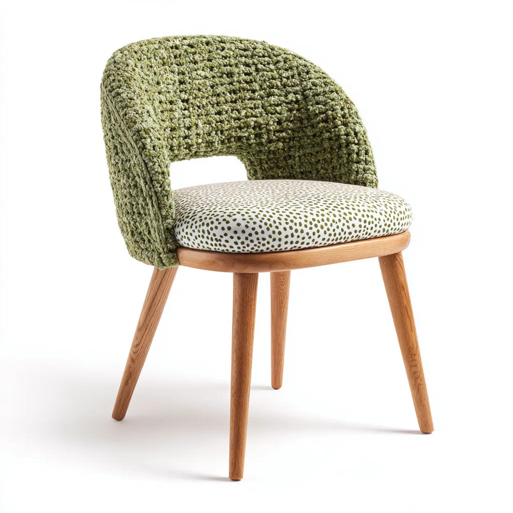 Sedia da giardino in tessuto e legno 52x55x80 cm - verde-naturale-bianco - design moderno-Padovae