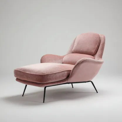Chaise longue imbottita tessuto 168x84 cm - rosa - stile moderno-Padovae