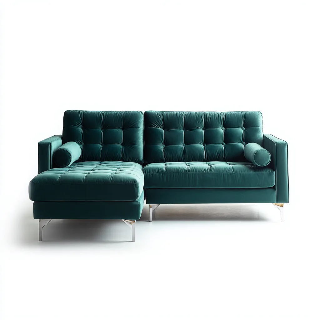Divano Angolare In Velluto 274X167X84 Cm – Verde Smeraldo – Design Moderno Per Soggiorno-Padovae