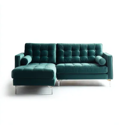 Divano Angolare In Velluto 274X167X84 Cm – Verde Smeraldo – Design Moderno Per Soggiorno-Padovae