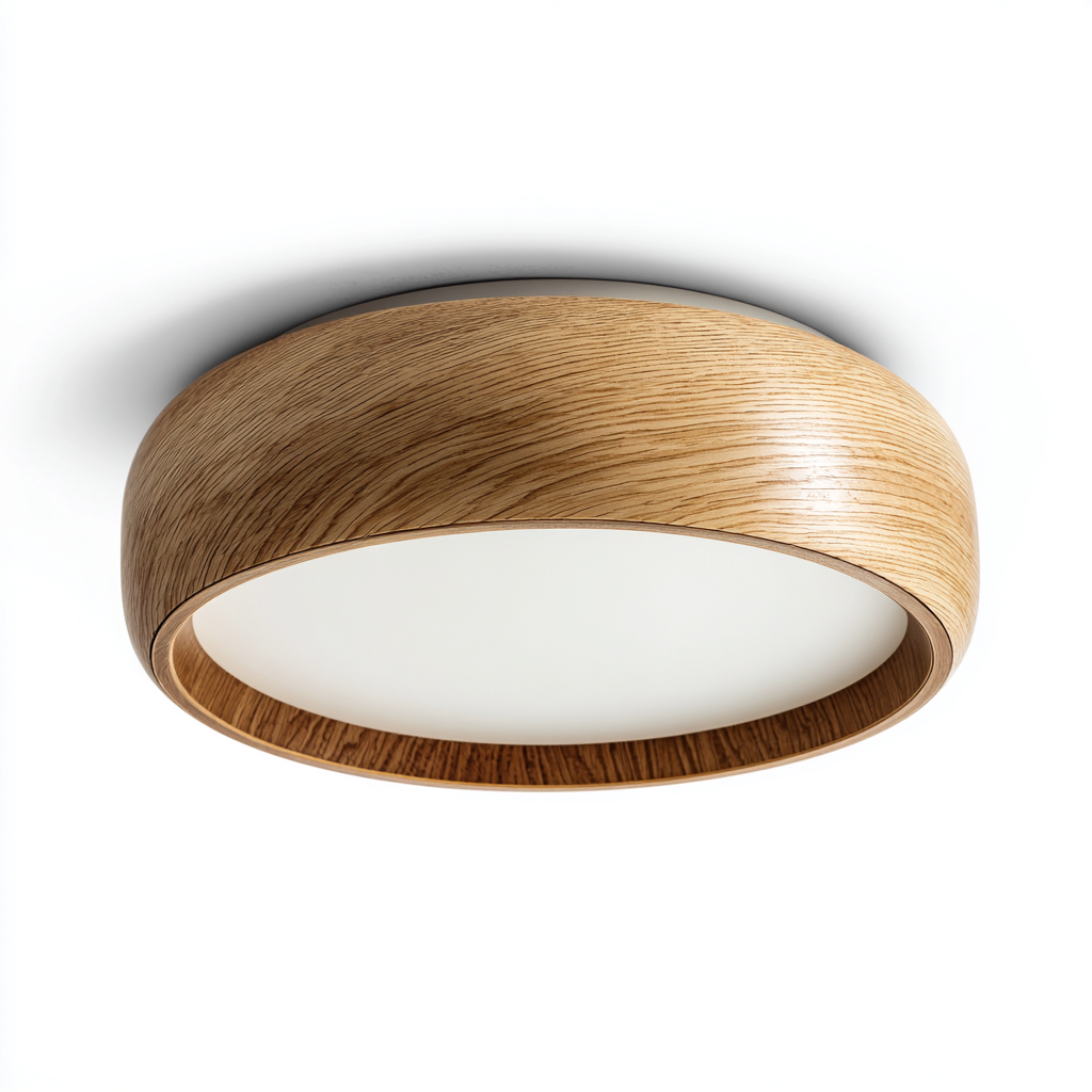 Lampada da soffitto legno-PMMA 32x32x11 cm legno chiaro - design moderno-Padovae