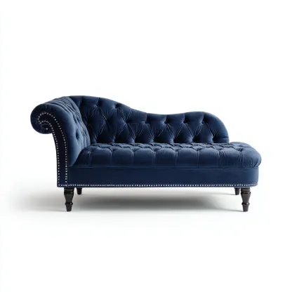 Chaise longue tappezzata velluto 176x76 cm - blu navy - stile classico-Padovae