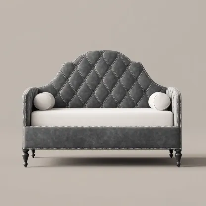 Divano letto imbottito 210x95x120 cm - grigio scuro - camera da letto-soggiorno - design classico-Padovae