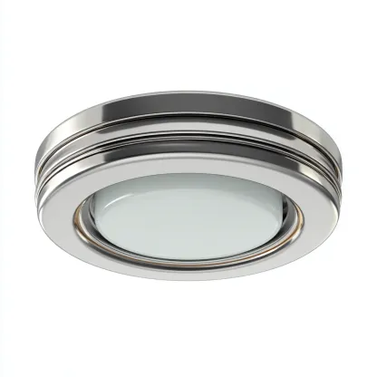 Lampada da soffitto metallo-vetro 28x28x6 cm argento-bianco - design moderno-Padovae