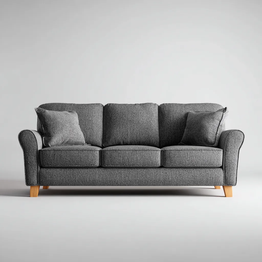 Divano lineare - rivestimento in tessuto 220x90x90 cm - grigio - stile classico per soggiorno-Padovae