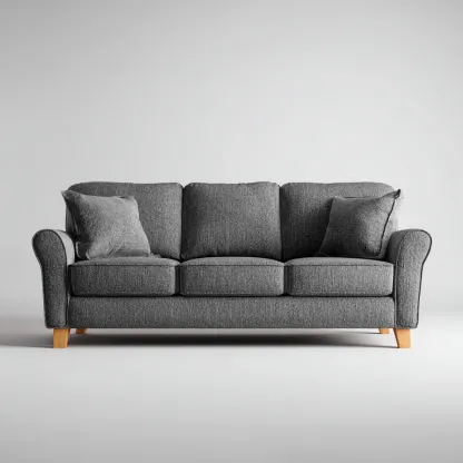 Divano lineare - rivestimento in tessuto 220x90x90 cm - grigio - stile classico per soggiorno-Padovae