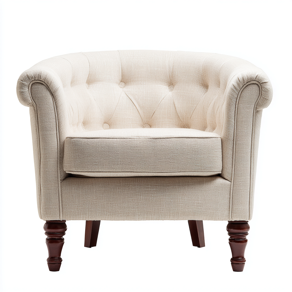 Poltrona imbottita in tessuto 72x70x78 cm beige - design classico - per soggiorno-Padovae