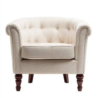 Poltrona imbottita in tessuto 72x70x78 cm beige - design classico - per soggiorno-Padovae