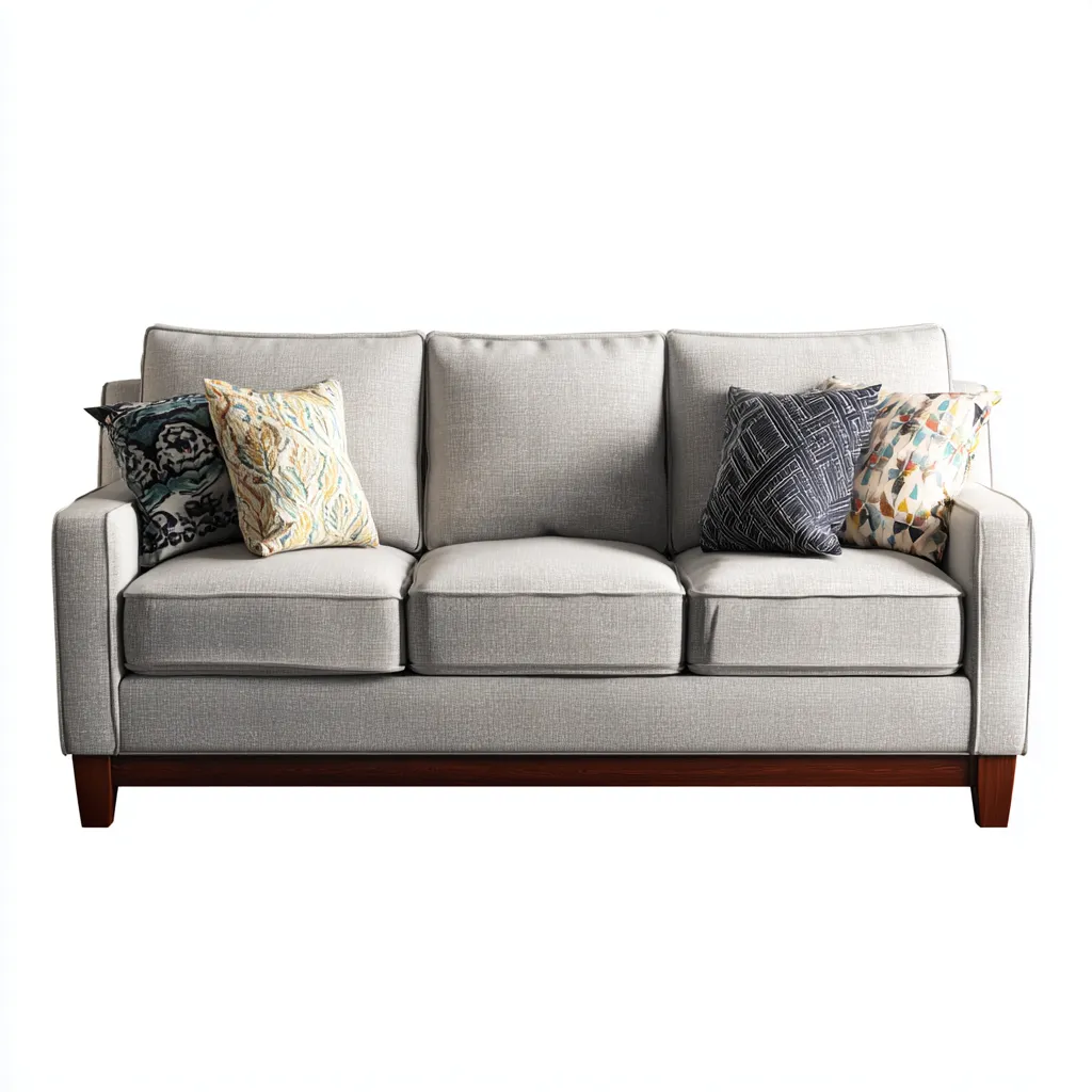 Divano lineare 210x85x90 cm - tessuto grigio chiaro - design moderno-Padovae