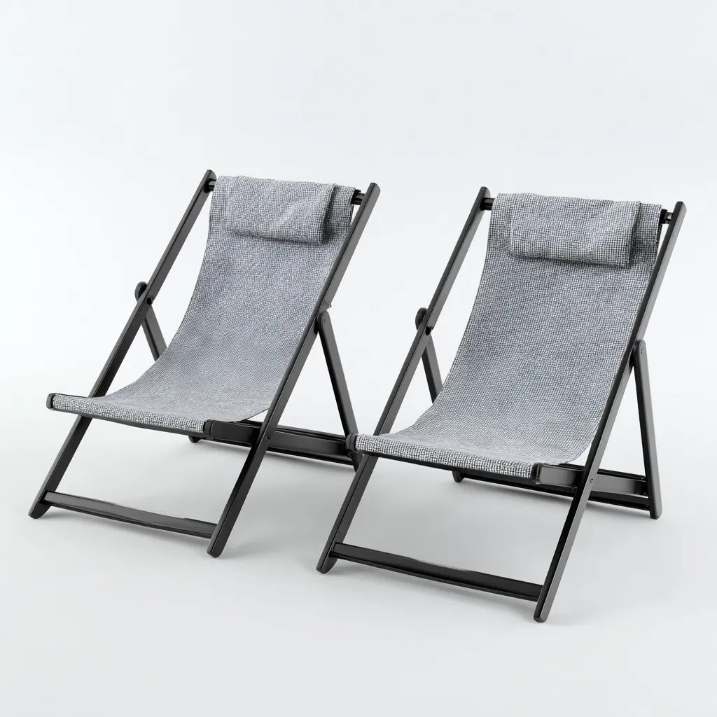 Lettini Da Sole Pieghevoli 90×58×92 Cm – Grigio-Nero – Adeguati Per Giardino – Design Moderno-Padovae