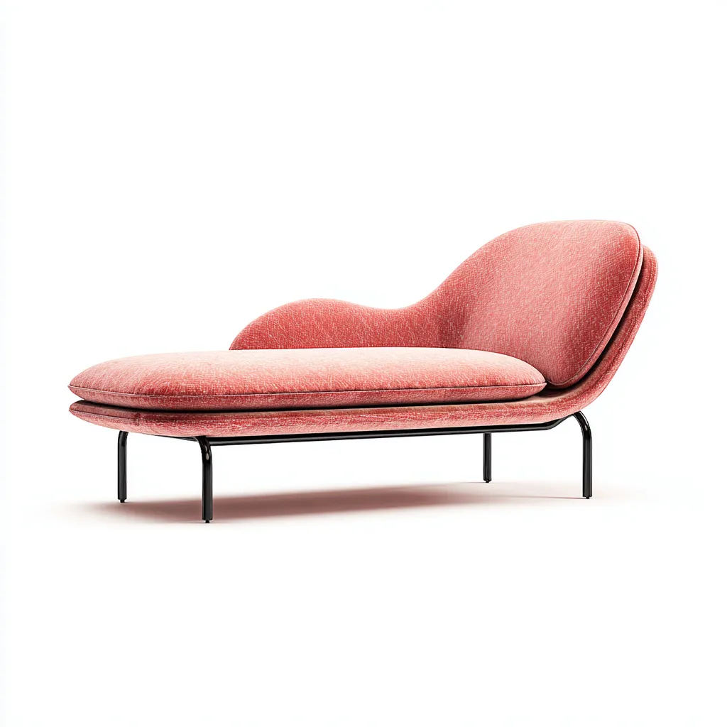 Chaise longue tessuto 168x64 cm - rosa - stile moderno minimalista-Padovae