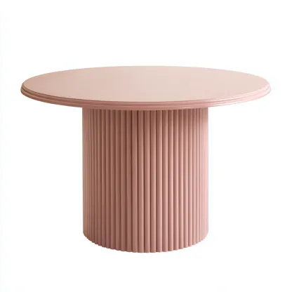 Tavolo da pranzo rotondo - MDF e legno 120x120x75 cm - rosa cipria - stile moderno-Padovae