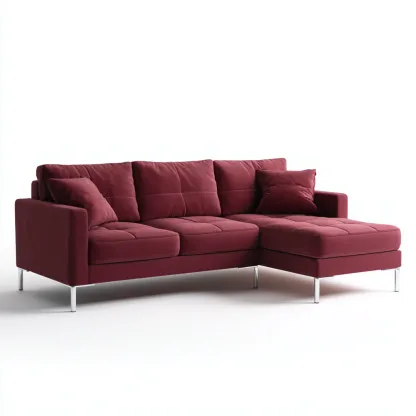 Divano angolare tessuto 285x185x88 cm - rosso - design moderno-Padovae