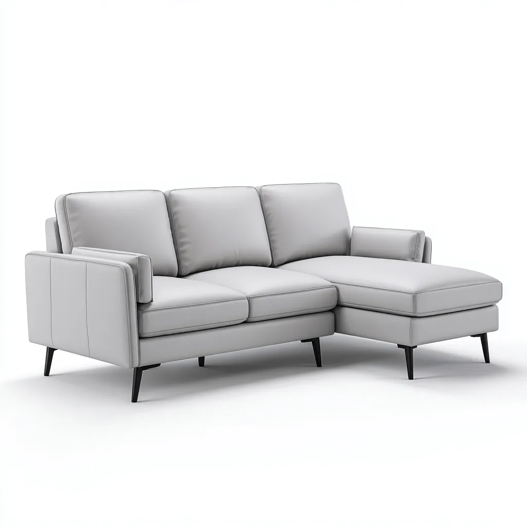 Divano angolare pelle 255x155x88 cm grigio design moderno-Padovae