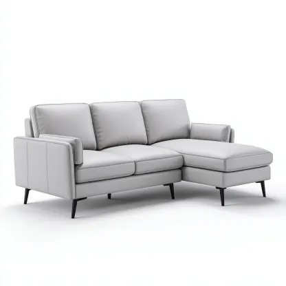 Divano angolare pelle 255x155x88 cm grigio design moderno-Padovae