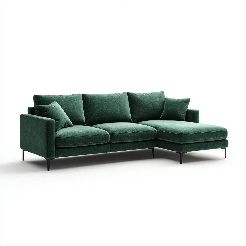 Divano Angolare In Velluto 280×169×83 Cm – Verde Smeraldo – Design Moderno Per Soggiorno-Padovae