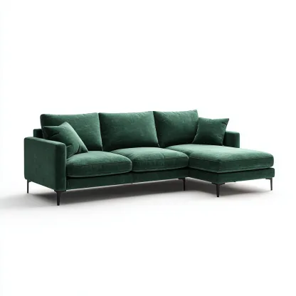 Divano Angolare In Velluto 280×169×83 Cm – Verde Smeraldo – Design Moderno Per Soggiorno-Padovae