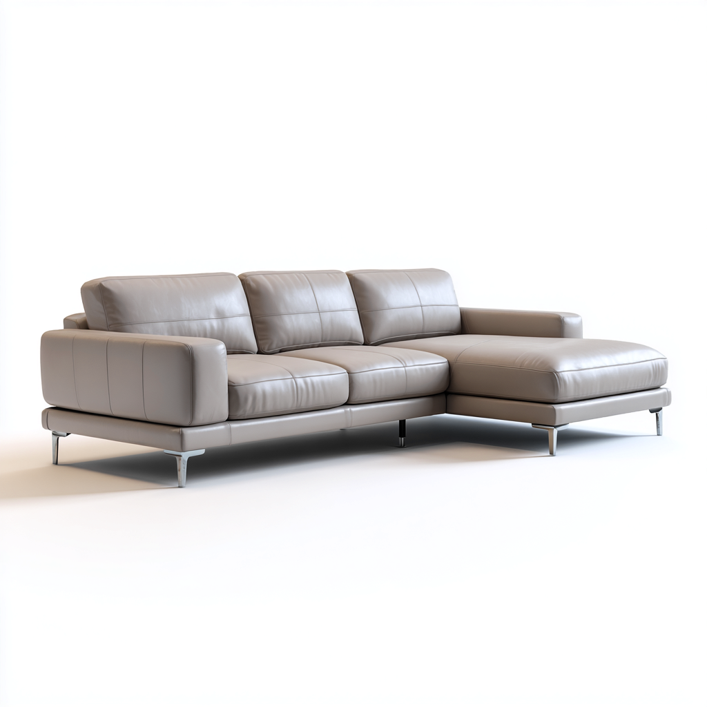 Divano angolare in pelle sintetica 290x180x82 cm - grigio chiaro - design moderno - adatto al soggiorno-Padovae