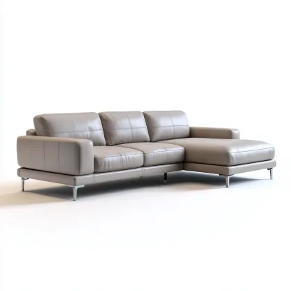 Divano angolare in pelle sintetica 290x180x82 cm - grigio chiaro - design moderno - adatto al soggiorno-Padovae