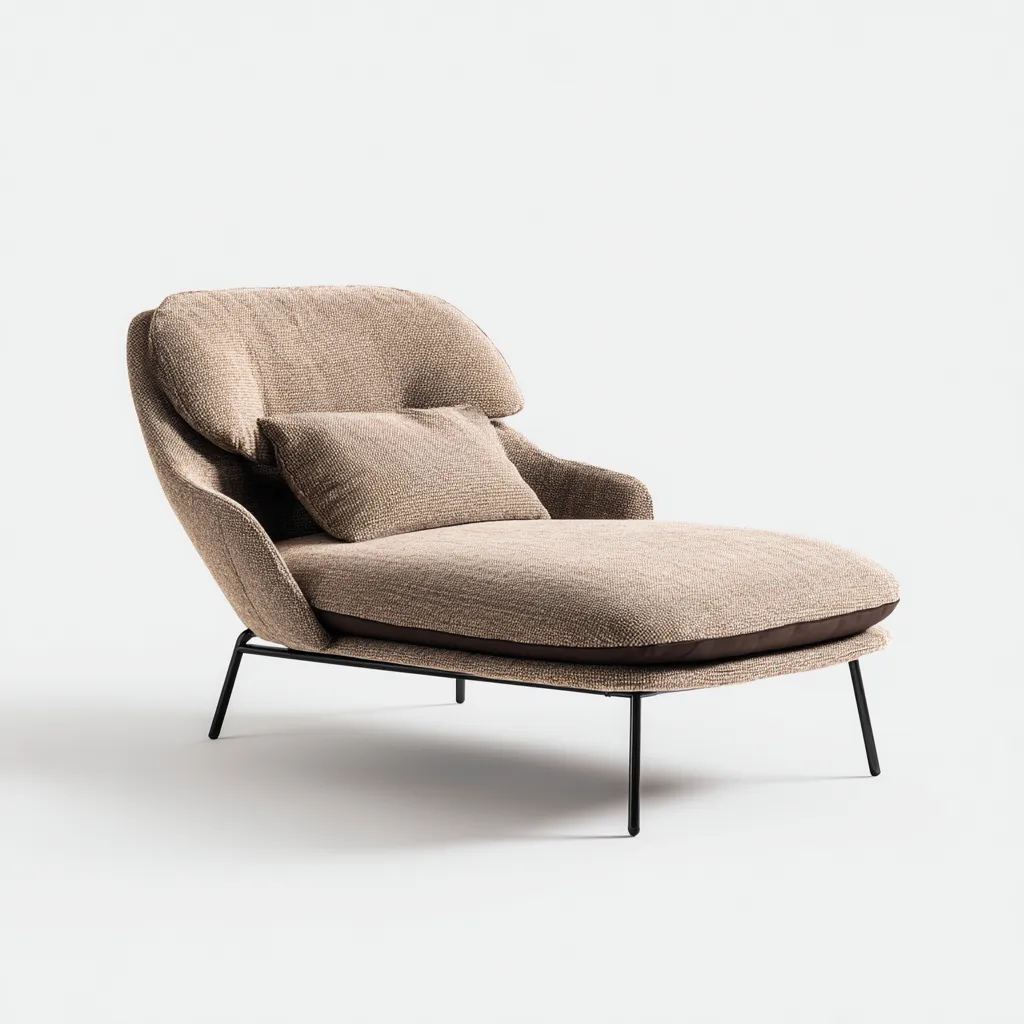 Chaise longue tessuto 168x68 cm - beige - stile moderno-Padovae