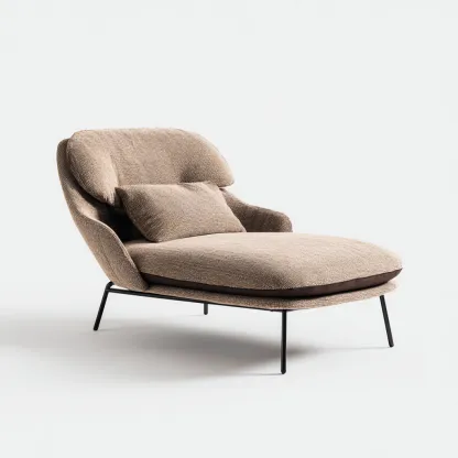 Chaise longue tessuto 168x68 cm - beige - stile moderno-Padovae