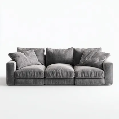 Divano lineare - rivestimento in velluto 230x95x85 cm - grigio - stile contemporaneo per soggiorno-Padovae