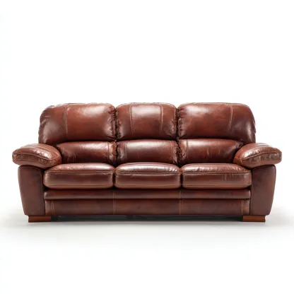 Divano lineare pelle 210x100x95 cm marrone stile classico-Padovae