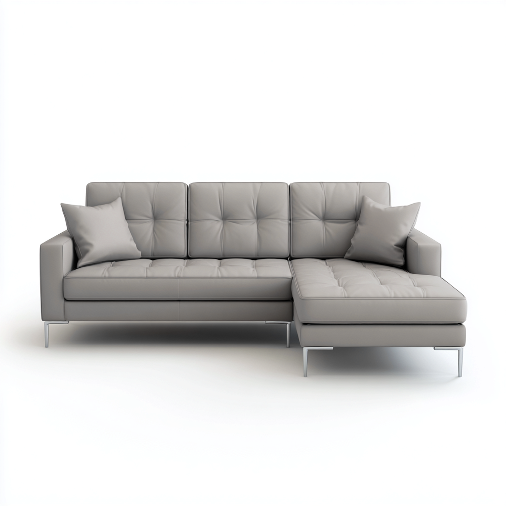 Divano angolare pelle 262x160x90 cm grigio design moderno-Padovae