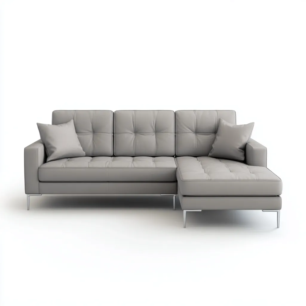 Divano angolare pelle 262x160x90 cm grigio design moderno-Padovae