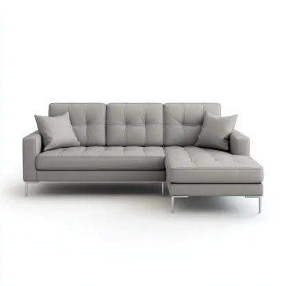 Divano angolare pelle 262x160x90 cm grigio design moderno-Padovae