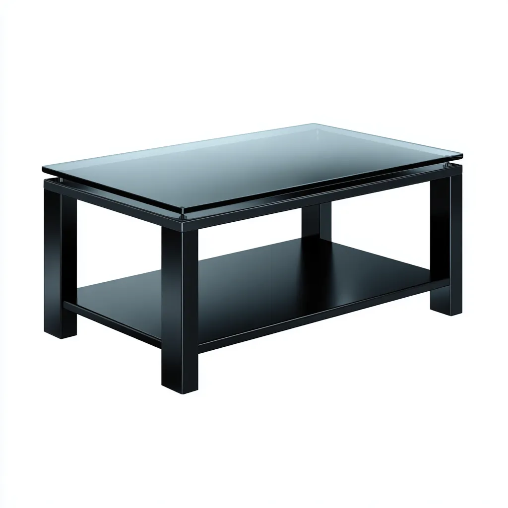 Tavolino da caffè - vetro temperato - legno - 110x60x45 cm - nero - design moderno-Padovae