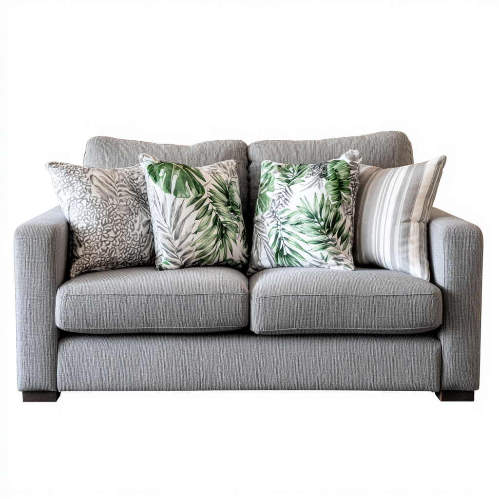 Divano lineare - rivestimento in tessuto 180x85x90 cm - grigio - stile moderno per soggiorno-Padovae