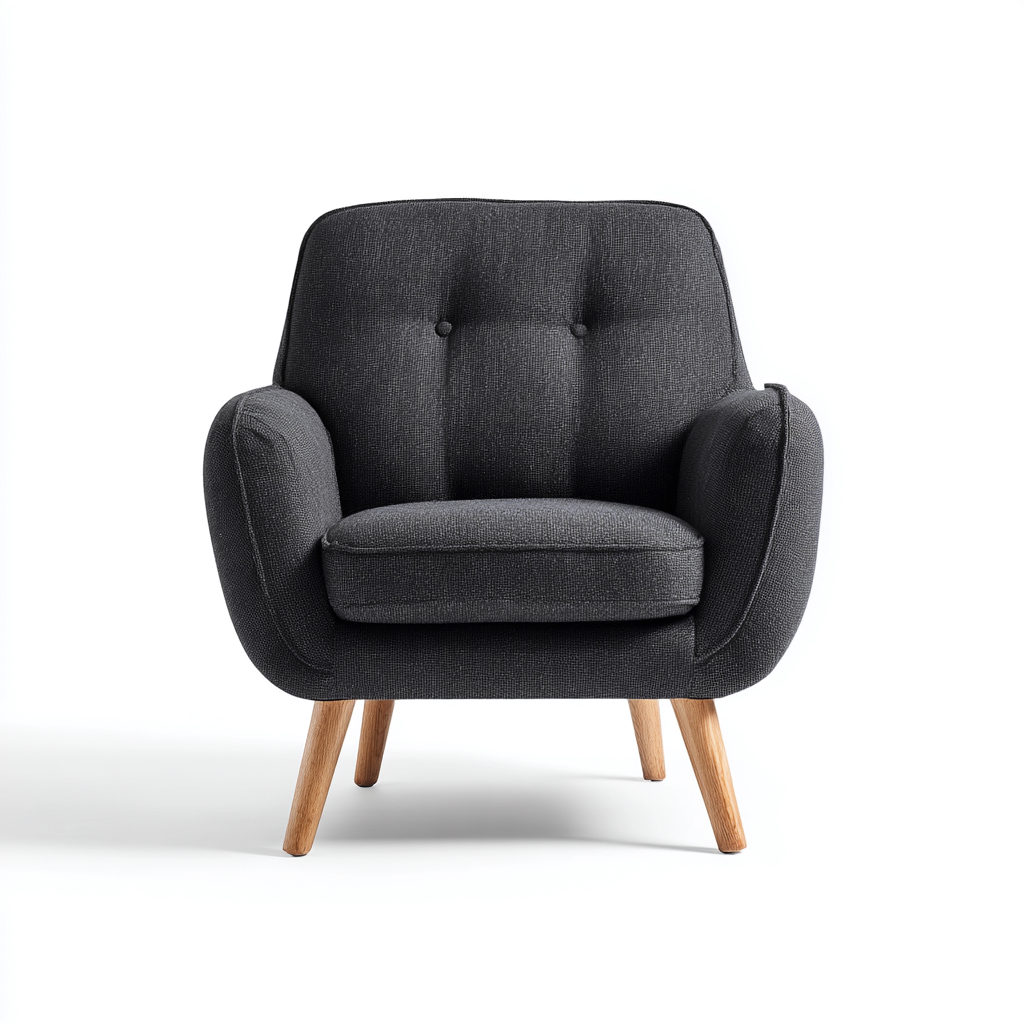 Poltrona - tessuto - 72x74x85 cm - grigio scuro - design moderno - adatta al soggiorno-Padovae