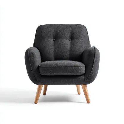 Poltrona - tessuto - 72x74x85 cm - grigio scuro - design moderno - adatta al soggiorno-Padovae