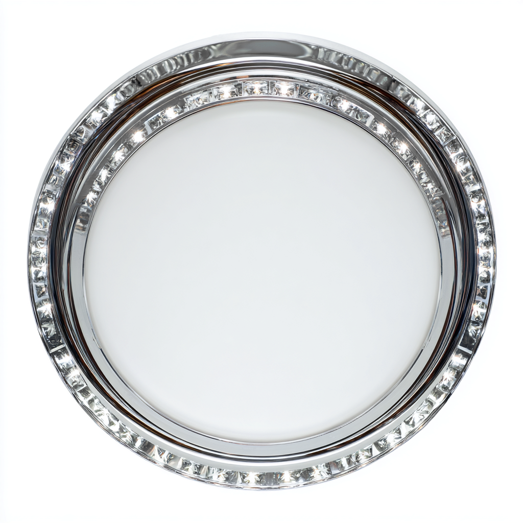 Lampada da soffitto metallo-vetro 30x30x8 cm argento-bianco - design moderno-Padovae