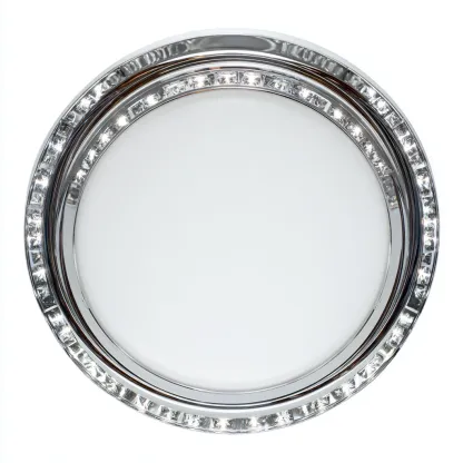 Lampada da soffitto metallo-vetro 30x30x8 cm argento-bianco - design moderno-Padovae