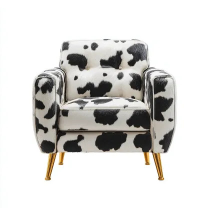 Poltrona imbottita in tessuto 80x76x85 cm bianco-nero - design moderno - per soggiorno-Padovae