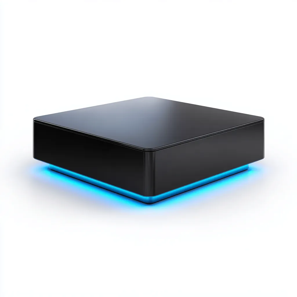 Tavolino da caffè quadrato con illuminazione LED blu 100x100x40 cm design moderno e tecnologico-Padovae