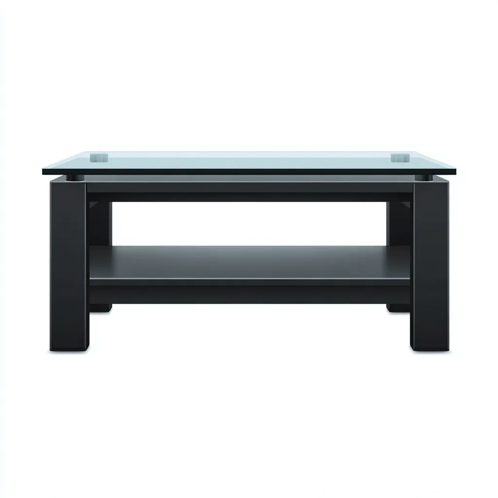 Tavolino da caffè - vetro temperato - legno - 110x60x45 cm - nero - design moderno-Padovae