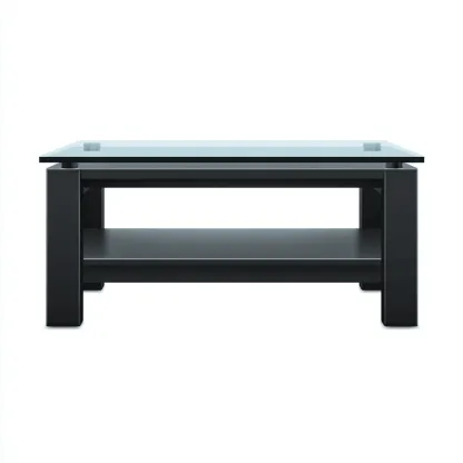 Tavolino da caffè - vetro temperato - legno - 110x60x45 cm - nero - design moderno-Padovae