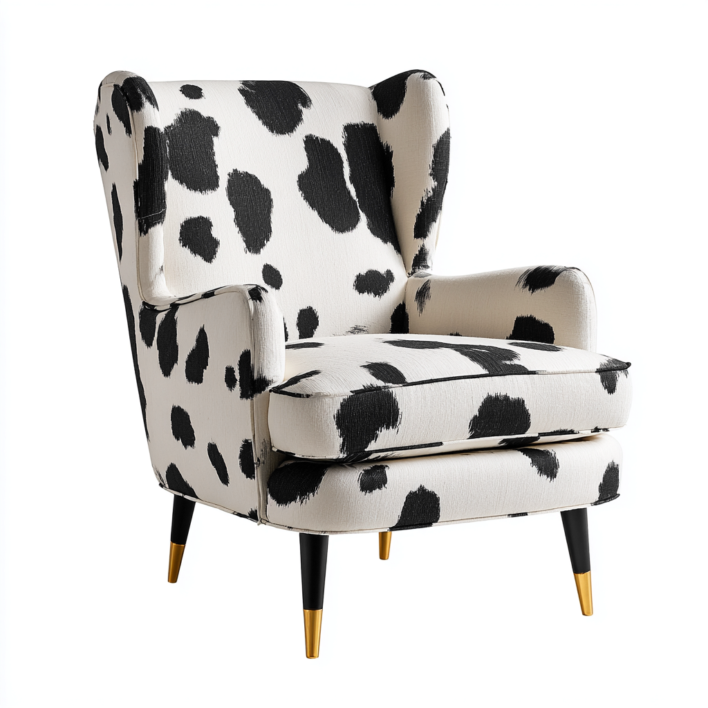 Poltrona imbottita in tessuto 84x78x102 cm bianco-nero - design contemporaneo - per soggiorno-Padovae