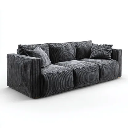 Divano lineare - rivestimento in velluto a coste 230x95x85 cm - grigio scuro - stile moderno per soggiorno-Padovae